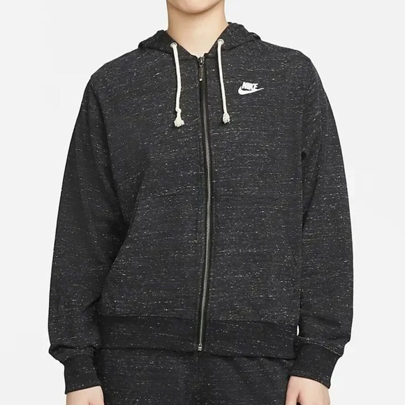 Nike Sportswear Gym Vintage organic cotton Full Zip gray hoodie Woman’s Small - Picture 13 of 13